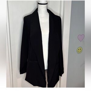 Torrid Size 2 2X Black Open Front Blazer Jacket Work Wear Career